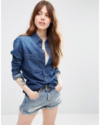 Женская темно-синяя джинсовая рубашка от Asos