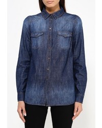 Женская темно-синяя джинсовая рубашка от Bestia