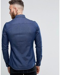 Мужская темно-синяя джинсовая рубашка от Asos