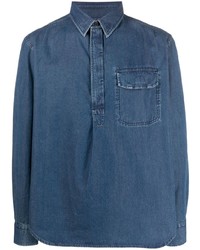 Мужская темно-синяя джинсовая рубашка от Brioni