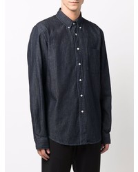 Мужская темно-синяя джинсовая рубашка от Aspesi