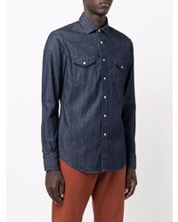 Мужская темно-синяя джинсовая рубашка от Eleventy