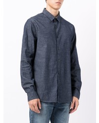 Мужская темно-синяя джинсовая рубашка от Armani Exchange