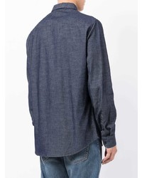 Мужская темно-синяя джинсовая рубашка от Armani Exchange
