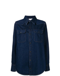 Женская темно-синяя джинсовая рубашка от Calvin Klein Jeans Est. 1978