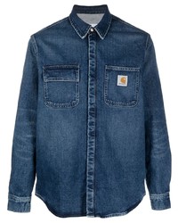 Мужская темно-синяя джинсовая рубашка от Carhartt WIP