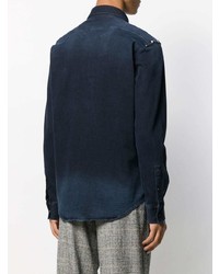 Мужская темно-синяя джинсовая рубашка от Karl Lagerfeld