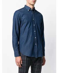 Мужская темно-синяя джинсовая рубашка от Mp Massimo Piombo
