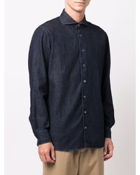 Мужская темно-синяя джинсовая рубашка от Lardini