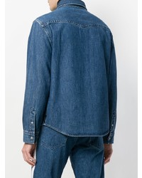 Мужская темно-синяя джинсовая рубашка от Calvin Klein Jeans