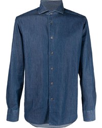 Мужская темно-синяя джинсовая рубашка от Corneliani