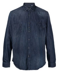 Мужская темно-синяя джинсовая рубашка от Costumein