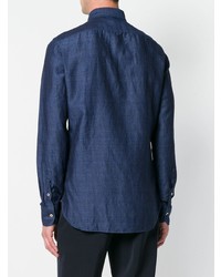 Мужская темно-синяя джинсовая рубашка от Borriello