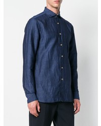 Мужская темно-синяя джинсовая рубашка от Borriello