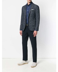 Мужская темно-синяя джинсовая рубашка от Borriello