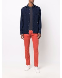 Мужская темно-синяя джинсовая рубашка от Jacob Cohen