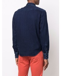 Мужская темно-синяя джинсовая рубашка от Jacob Cohen