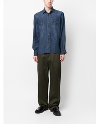 Мужская темно-синяя джинсовая рубашка от Barba