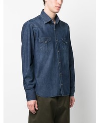 Мужская темно-синяя джинсовая рубашка от Barba