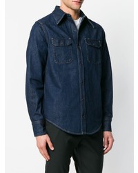 Мужская темно-синяя джинсовая рубашка от Calvin Klein Jeans Est. 1978