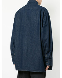 Мужская темно-синяя джинсовая рубашка от Raf Simons
