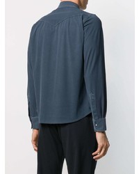 Мужская темно-синяя джинсовая рубашка от Rrd