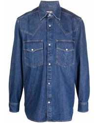 Мужская темно-синяя джинсовая рубашка от Diesel
