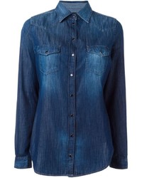 Женская темно-синяя джинсовая рубашка от Diesel