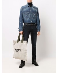 Мужская темно-синяя джинсовая рубашка от Amiri