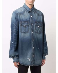 Мужская темно-синяя джинсовая рубашка от Amiri