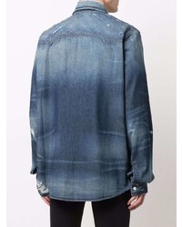 Мужская темно-синяя джинсовая рубашка от Amiri