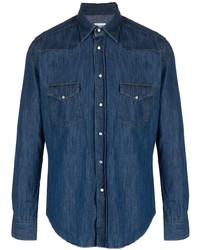Мужская темно-синяя джинсовая рубашка от Drumohr