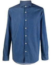 Мужская темно-синяя джинсовая рубашка от Eleventy