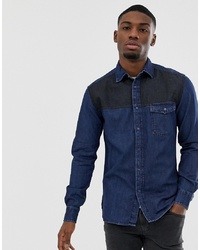 Мужская темно-синяя джинсовая рубашка от Esprit