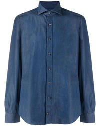 Мужская темно-синяя джинсовая рубашка от Fay