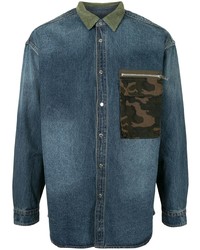 Мужская темно-синяя джинсовая рубашка от FIVE CM
