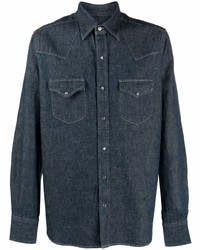 Мужская темно-синяя джинсовая рубашка от Fortela