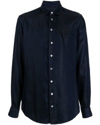 Мужская темно-синяя джинсовая рубашка от Giorgio Armani