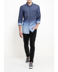 Мужская темно-синяя джинсовая рубашка от Guess Jeans