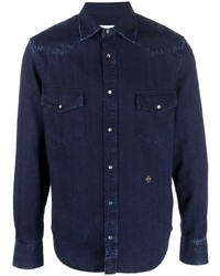 Мужская темно-синяя джинсовая рубашка от Jacob Cohen
