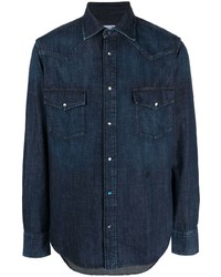 Мужская темно-синяя джинсовая рубашка от Jacob Cohen