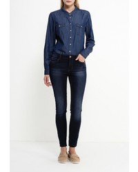 Женская темно-синяя джинсовая рубашка от Jacqueline De Yong
