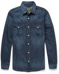Мужская темно-синяя джинсовая рубашка от Jean Shop