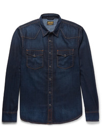 Мужская темно-синяя джинсовая рубашка от Jean Shop