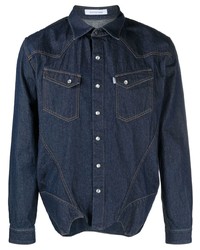 Мужская темно-синяя джинсовая рубашка от JUNTAE KIM