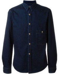 Мужская темно-синяя джинсовая рубашка от Lemaire
