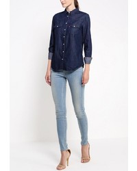 Женская темно-синяя джинсовая рубашка от Levi's