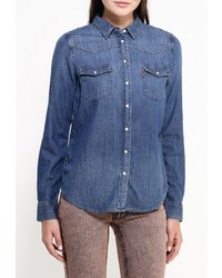 Женская темно-синяя джинсовая рубашка от Levi's