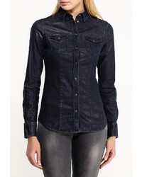 Женская темно-синяя джинсовая рубашка от Liu Jo Jeans