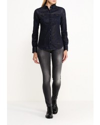 Женская темно-синяя джинсовая рубашка от Liu Jo Jeans